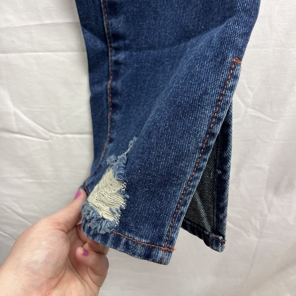 No Boundaries NWT Super High Rise Straight Leg Medium Wash Blue Jeans Size 15 - Picture 4 of 12
